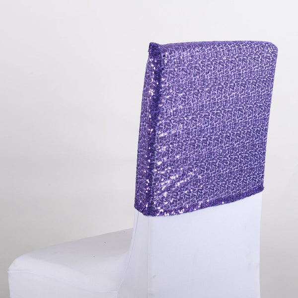 Purple Duchess Sequin Chair Top Covers BBCrafts.com