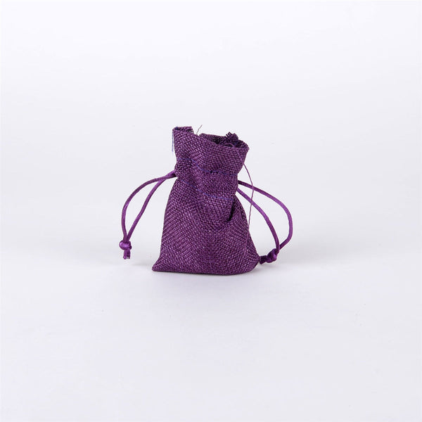 Purple - Faux Burlap Bags - ( 3x4 inch - 6 bags ) BBCrafts.com