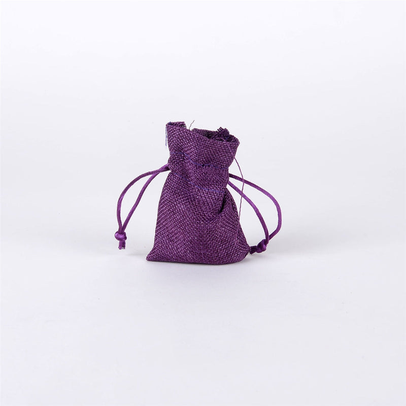 Purple - Faux Burlap Bags - ( 3x4 inch - 6 bags ) BBCrafts.com