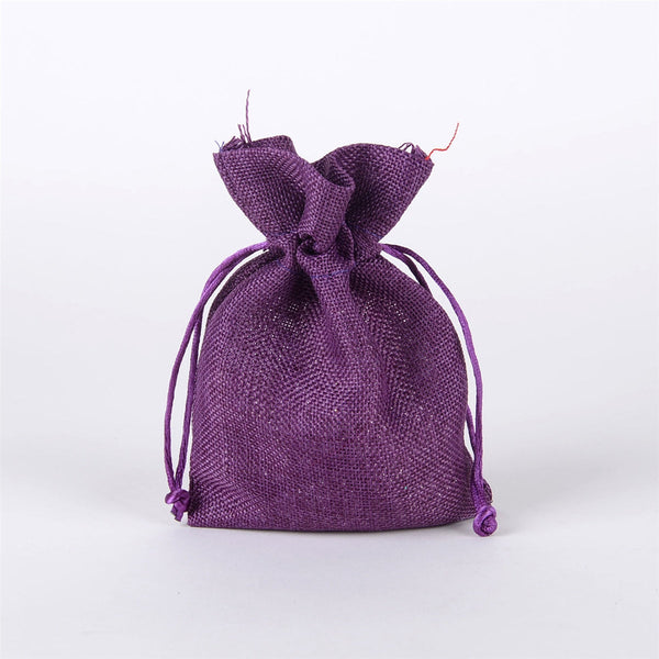 Purple - Faux Burlap Bags - ( 5x7 inch - 6 bags ) BBCrafts.com