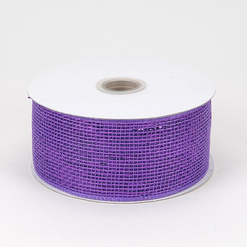 Purple - Metallic Deco Mesh Ribbons - ( 4 Inch x 25 Yards ) BBCrafts.com