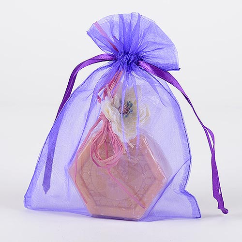 Purple - Organza Bags - ( 5 x 6.5-7 Inch - 10 Bags ) BBCrafts.com