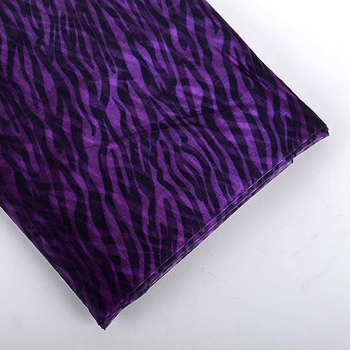 Purple - Organza Fabric Animal Printed - ( W: 58 Inch | L: 10 Yards ) BBCrafts.com