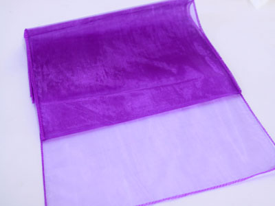 Purple - Organza Table Runners - ( 14 Inch x 108 Inches ) BBCrafts.com