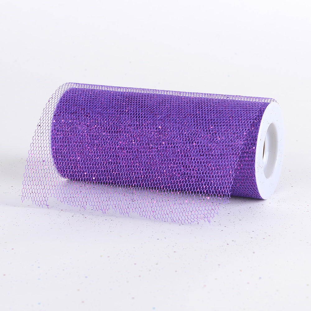 Premium Glitter Net Purple ( Width: 6 Inch | Length: 10 Yards ...