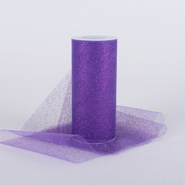 Purple Premium Glitter Tulle Fabric ( W: 6 Inch | L: 10 Yards ) BBCrafts.com