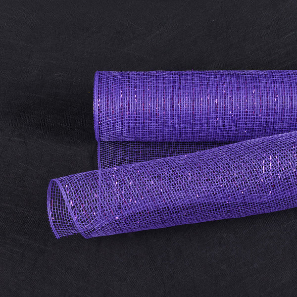 Purple Purple Line - Deco Mesh Wrap Metallic Stripes - ( 21 Inch x 10 Yards ) BBCrafts.com