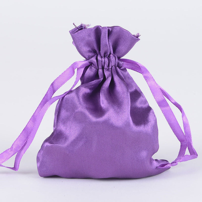 Purple - Satin Bags - ( 3x4 Inch - 10 Bags ) BBCrafts.com
