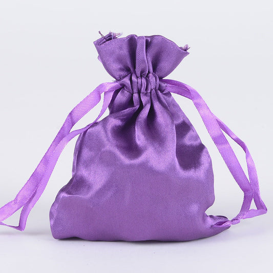 Purple - Satin Bags - ( 4x5 Inch - 10 Bags )