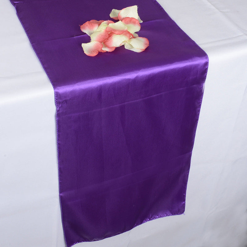 Purple - Satin Table Runner - ( 12 Inch x 108 Inches ) BBCrafts.com