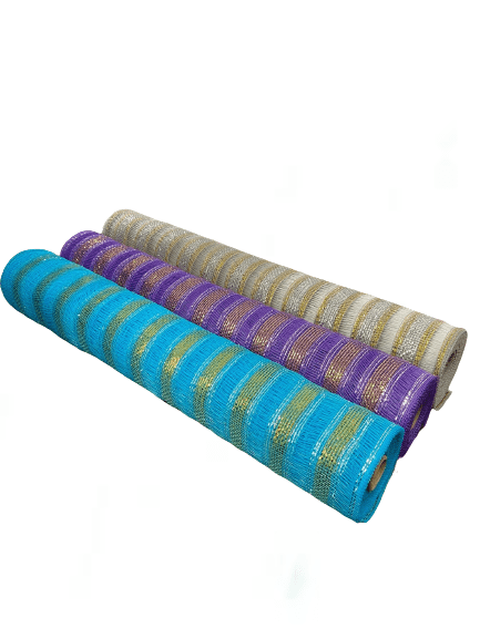 Purple Silver Turquoise Deco Mesh Set - Pack of 3 Rolls ( 21 Inch x 10 Yards ) Each BBCrafts.com