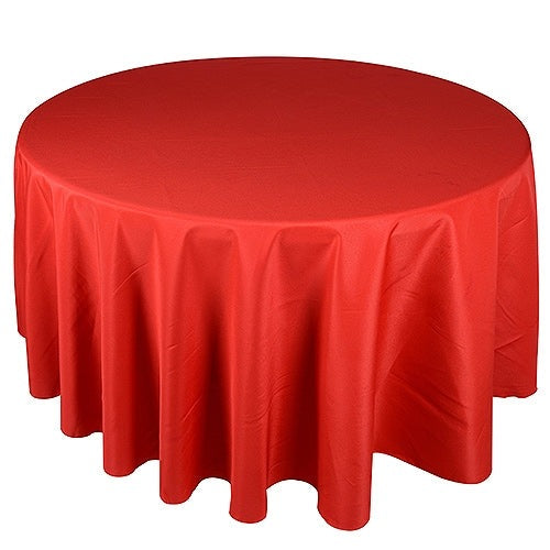 Red- 108 Inch Round POLYESTER Tablecloths - 108 inch | Round