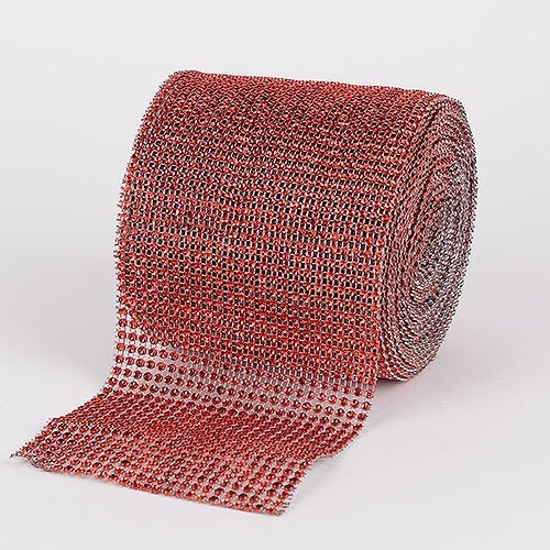 Red - Bling Diamond Rolls - ( 4 Inch x 10 Yards ) BBCrafts.com