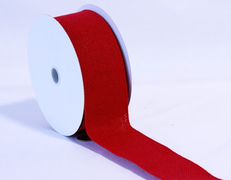 Red - Burlap Ribbon - ( W: 1 - 1/2 Inch | L: 10 Yards ) BBCrafts.com