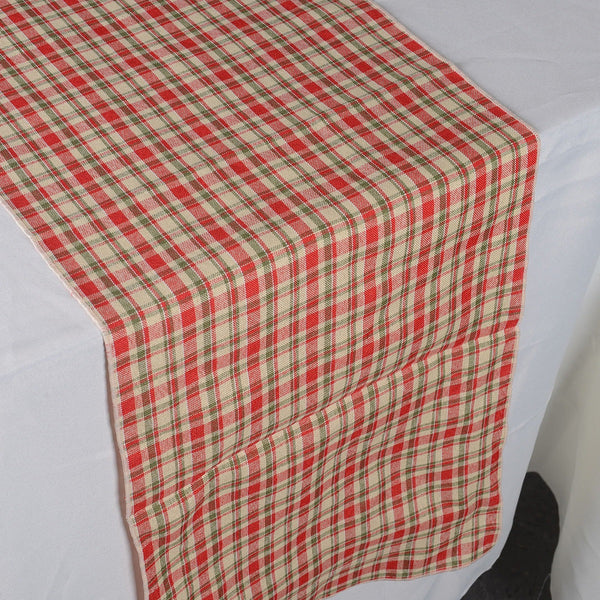 Red - Checkered/ Plaid Table Runner - ( 14 Inch x 90 Inch ) BBCrafts.com