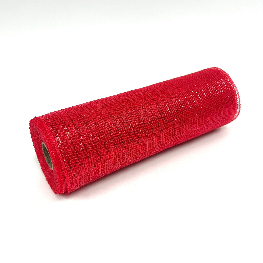 Deco Mesh Wrap Metallic Stripes Red Line ( 10 Inch x 10 Yards