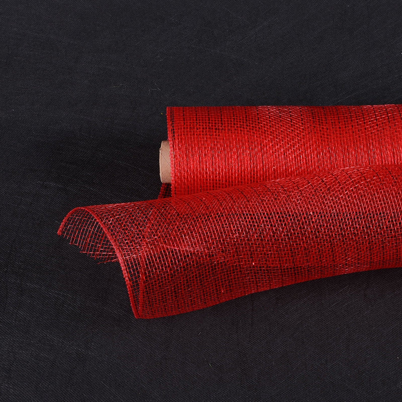 Red - Deco Mesh Wrap Metallic Stripes - ( 10 Inch x 10 Yards ) BBCrafts.com