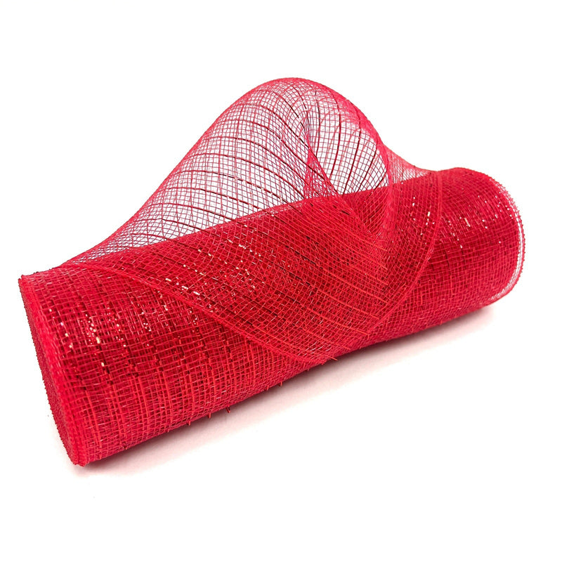 Red Metallic Deco Mesh Ribbon 