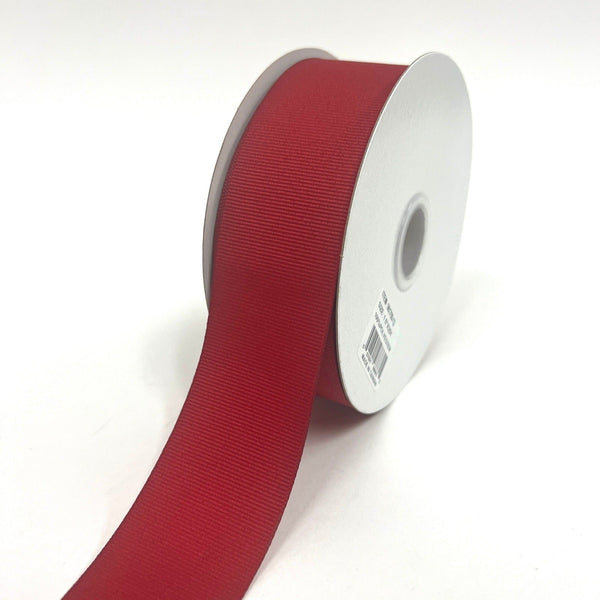 Red - Grosgrain Ribbon Solid Color 25 Yards - ( W: 1 - 1/2 Inch | L: 25 Yards ) BBCrafts.com