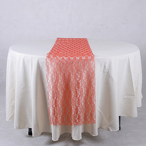 Red - Lace Table Runners - ( 14 Inch x 108 Inches ) BBCrafts.com