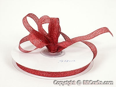 Red - Metallic Ribbon - ( 3/8 Inch | 33 Yards ) BBCrafts.com
