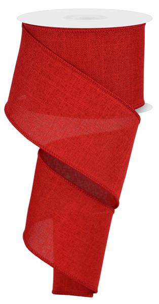 Red - Royal Burlap Wired Edge Ribbon - ( 2-1/2 Inch | 10 Yards ) BBCrafts.com