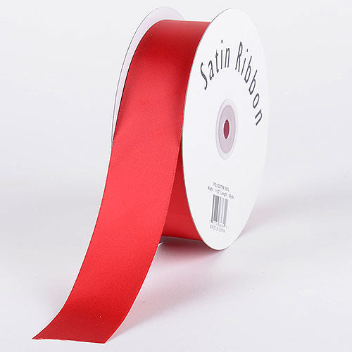 Single Face Satin Ribbon - Red, 1-1/2 x 21ft