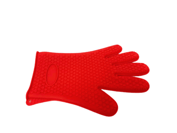 Red- Silicone Oven Mitt, Heat Resistant Pot Holders, Flexible Oven Gloves, 1 Pair Heart Pattern BBCrafts.com
