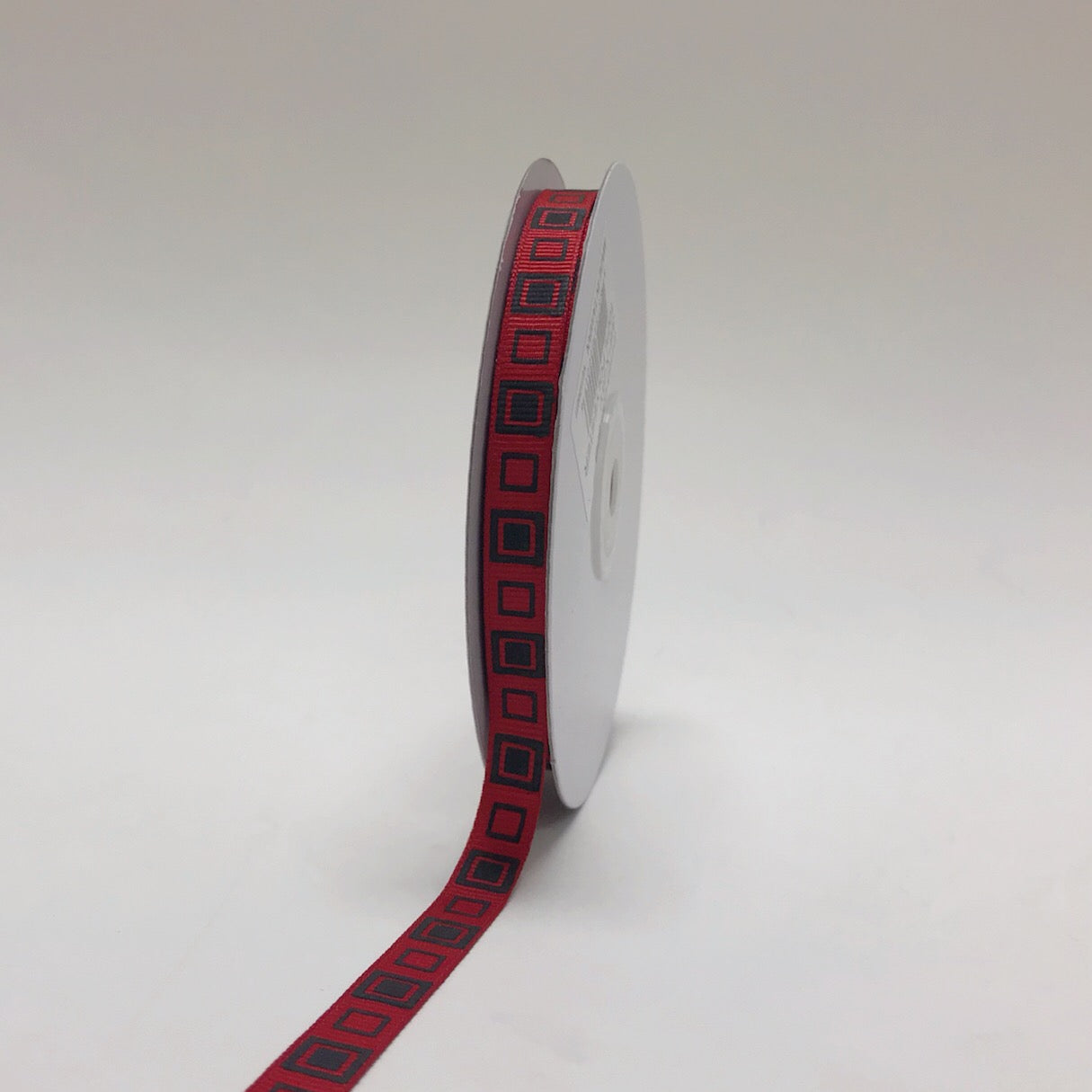 Red with Black - Square Design Grosgrain Ribbon ( 3/8 Inch | 25 Yards ...