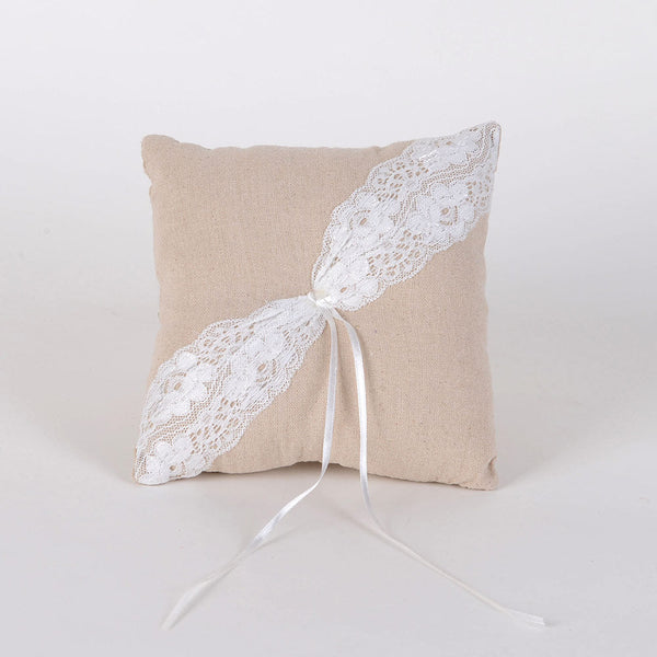 Ring Bearer Pillow Burlap ( 7 x 7 inches ) - JSYW852 BBCrafts.com
