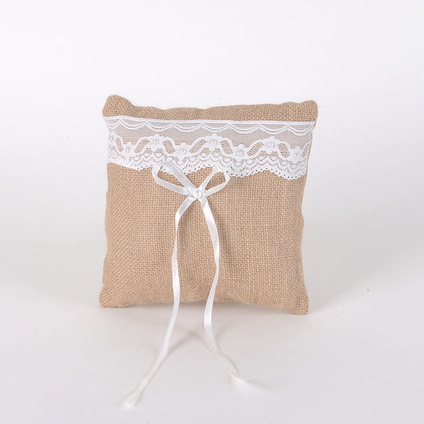 Ring Bearer Pillow Burlap ( 7 x 7 inches ) - JSYW862 BBCrafts.com