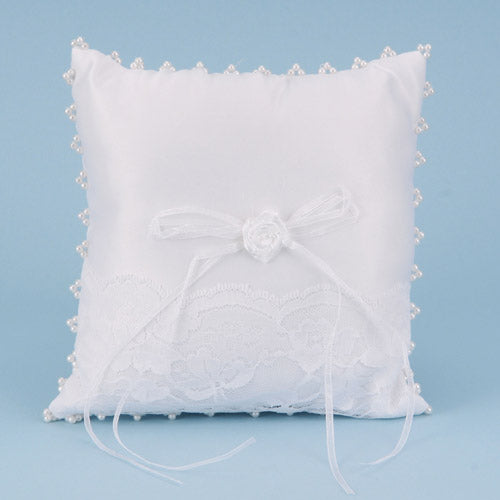 Ring Bearer Pillow White ( 7 Inch x 7 Inch ) - 404201 BBCrafts.com