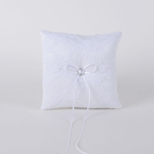 Ring Bearer Pillow White ( 7 x 7 inches ) - JSW376W BBCrafts.com