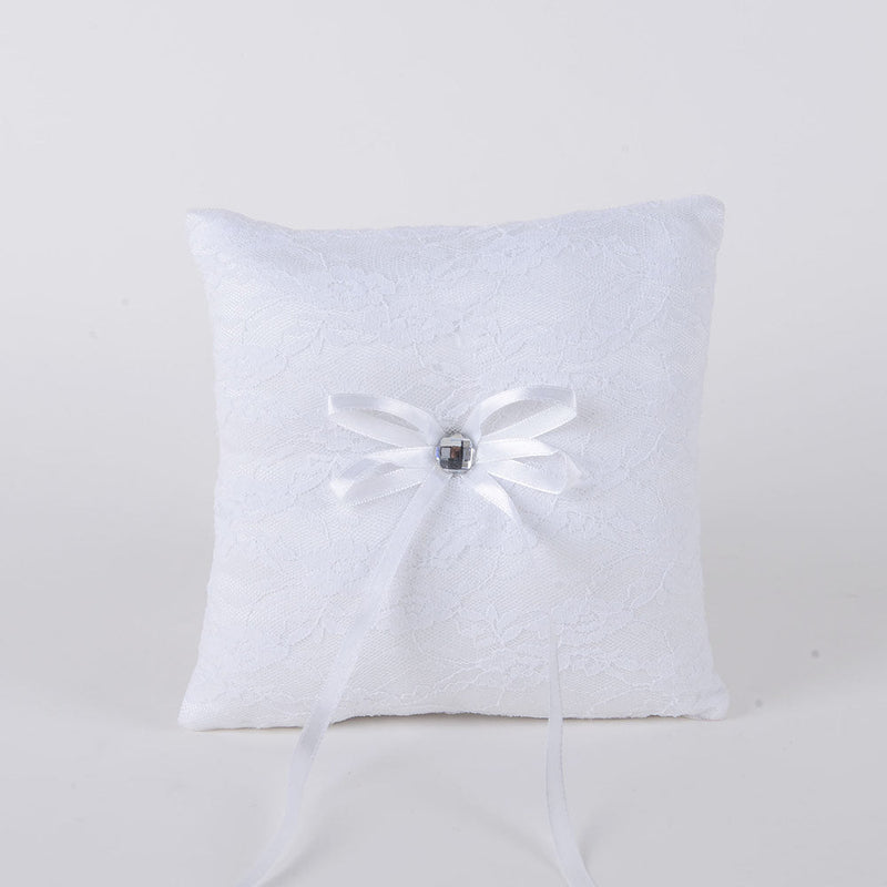 Ring Bearer Pillow White ( 7 x 7 inches ) - JSYW878W BBCrafts.com