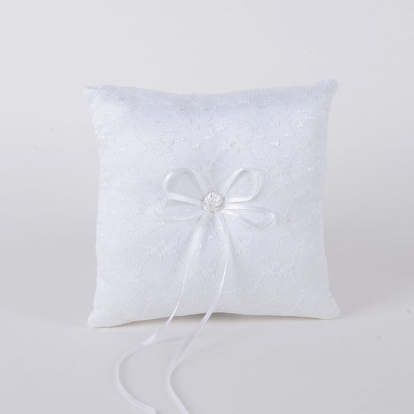 Ring Bearer Pillow White ( 7 x 7 inches ) - YW816 BBCrafts.com