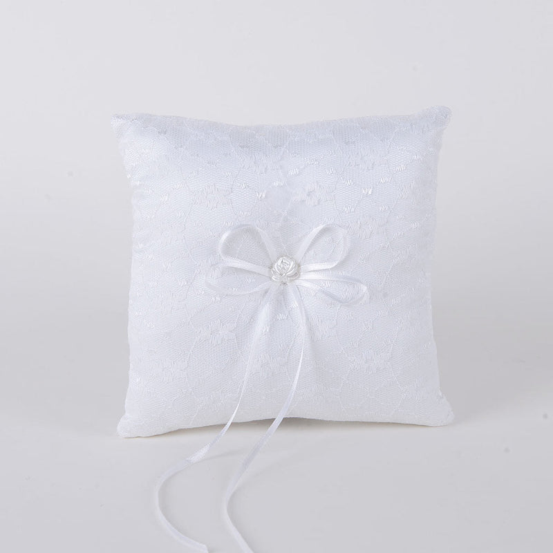 Ring Bearer Pillow White ( 7 x 7 inches ) - YW816 BBCrafts.com