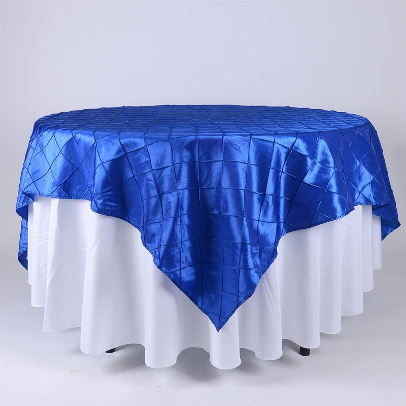 Royal - 85 Inch x 85 Inch Square Pintuck Satin Overlay BBCrafts.com
