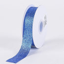 Royal Blue - Metallic Glitter Ribbon - ( 5/8 Inch 25 Yards ) - BBCrafts