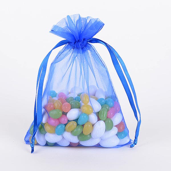 Royal Blue - Organza Bags - ( 4 x 5 Inch - 10 Bags ) BBCrafts.com
