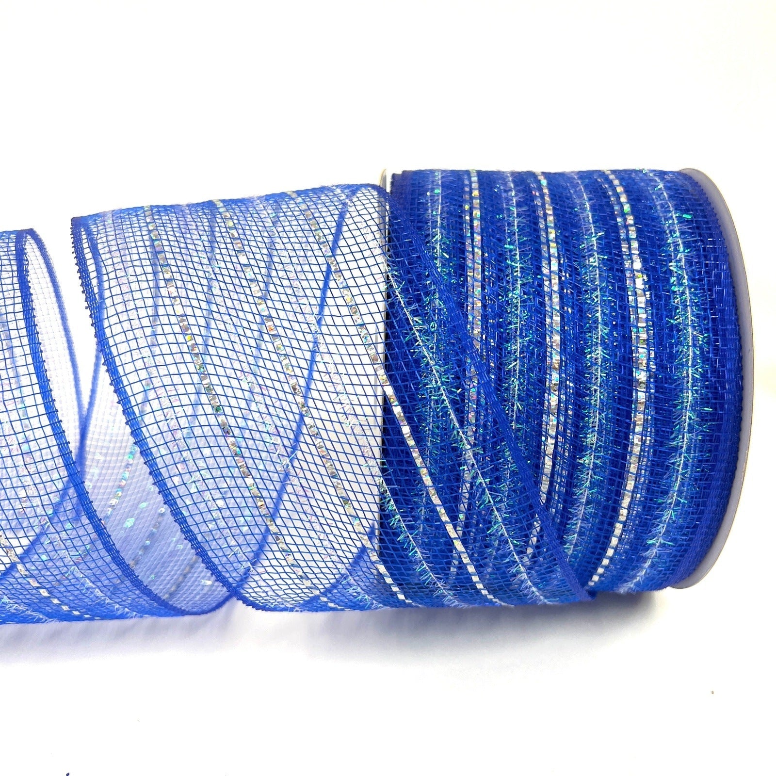 Laser Metallic Mesh Ribbon Royal Blue ( 4 Inch x 25 Yards ...