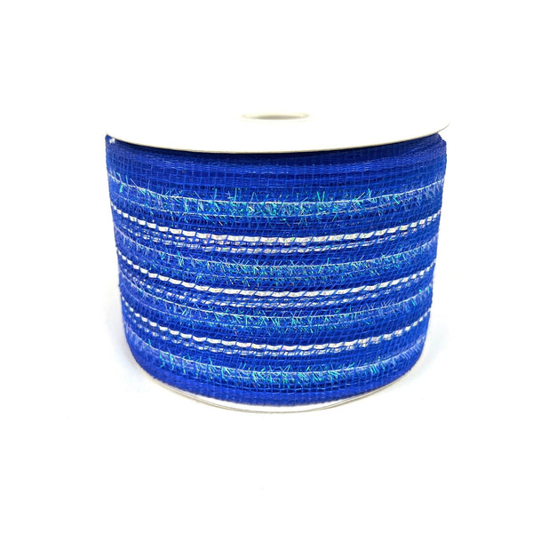 Light Blue | Floral Mesh Ribbon | 2-1/2 inch x 25 Yards | Bb Crafts