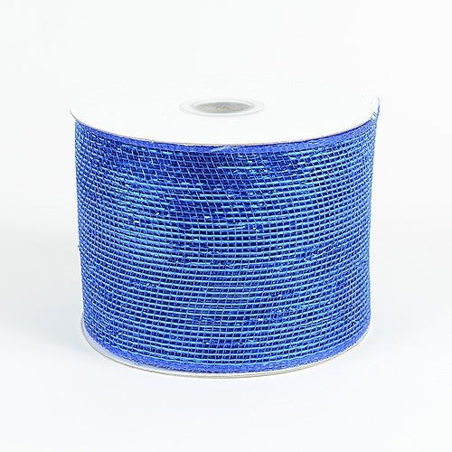Royal - Metallic Deco Mesh Ribbons - ( 4 Inch x 25 Yards ) BBCrafts.com