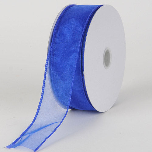 Royal - Organza Ribbon Thick Wire Edge 25 Yards - ( 2 - 1/2 Inch | 25 Yards ) BBCrafts.com
