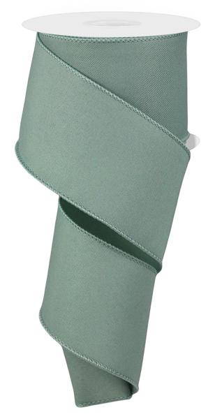 Sage Green - Diagonal Weave Fabric Ribbon - ( 2-1/2 Inch | 10 Yards ) BBCrafts.com