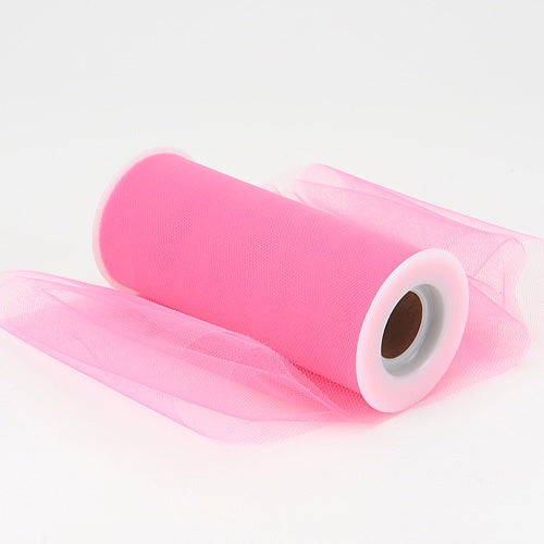 Shocking Pink 6 Inch Tulle Fabric Roll 100 Yards