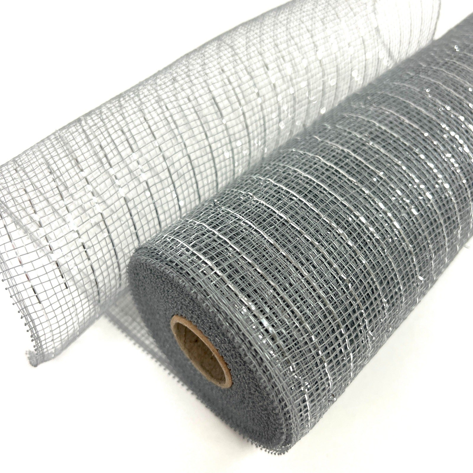 Deco Mesh Wraps Deco Mesh Wrap Metallic Stripes Silver Line ( 10 Inch x 10 Yards ...