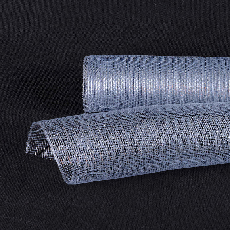 Silver - Deco Mesh Wrap Metallic Stripes - ( 21 Inch x 10 Yards ) BBCrafts.com