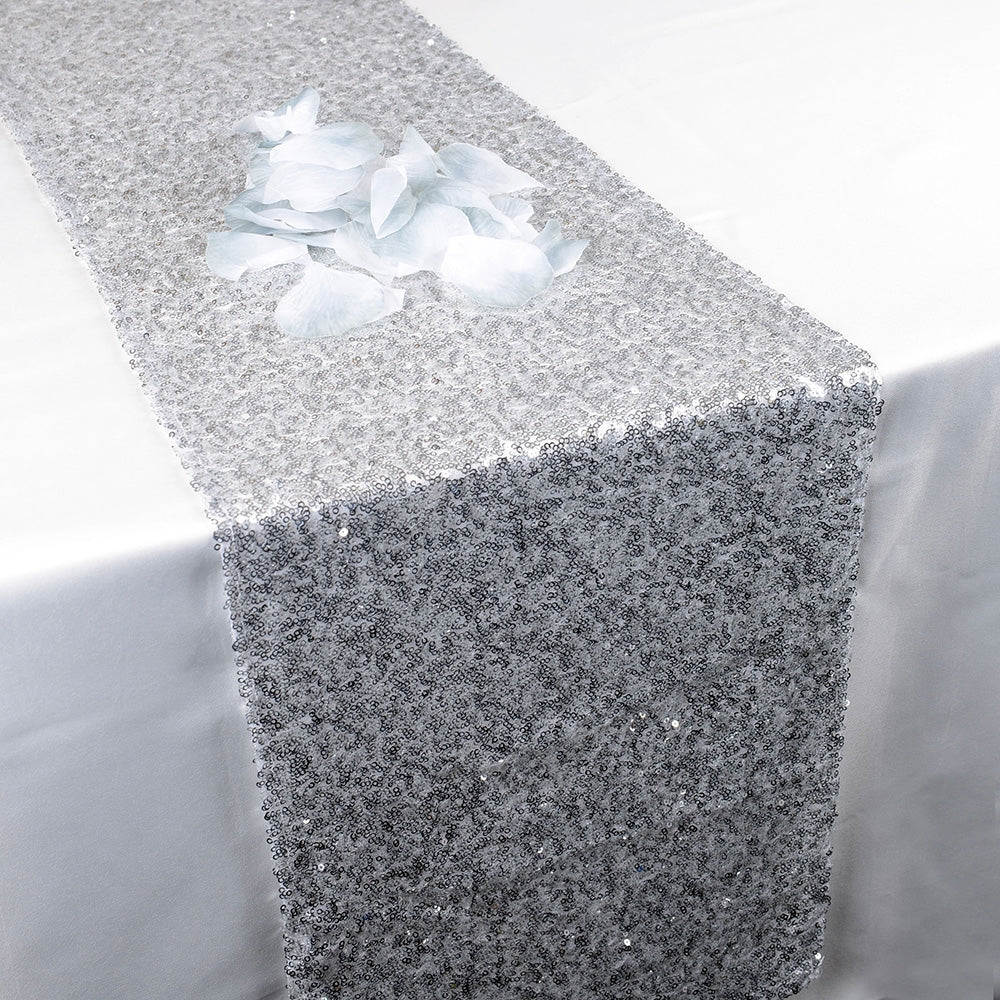 Silver Duchess Sequin Table Runner - Pack of 2 pieces