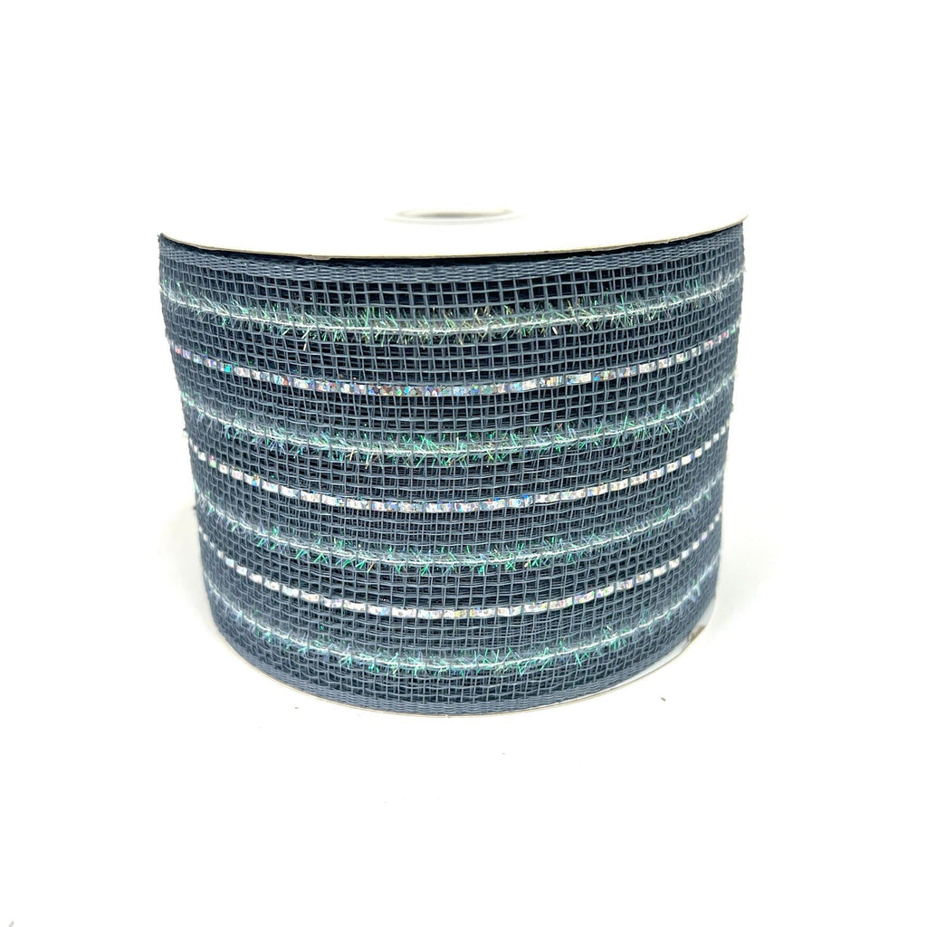 Laser Metallic Mesh Ribbon Silver ( 4 Inch x 25 Yards ...