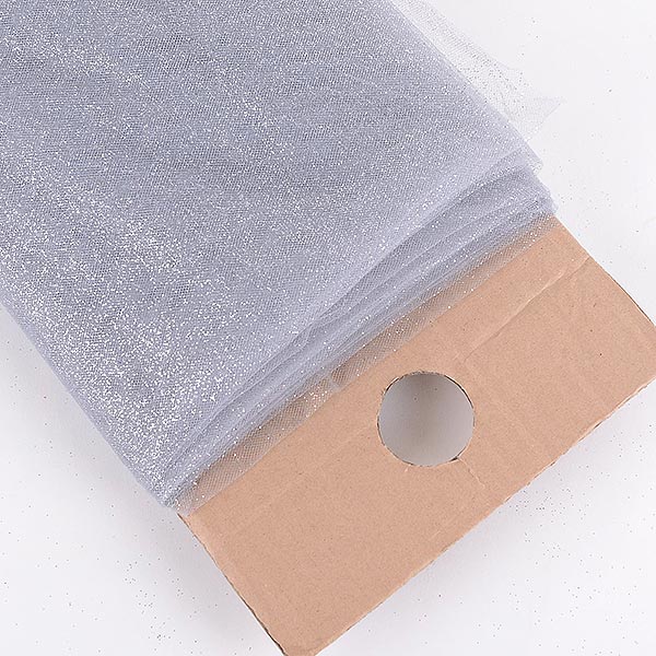 Silver - Premium Glitter Tulle Fabric ( 54 Inch | 10 Yards ) BBCrafts.com